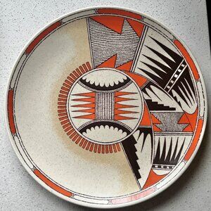Mikasa Tribute DE865 Dinner Plate 10 5/8" Diameter Stoneware Japan Orange Black
